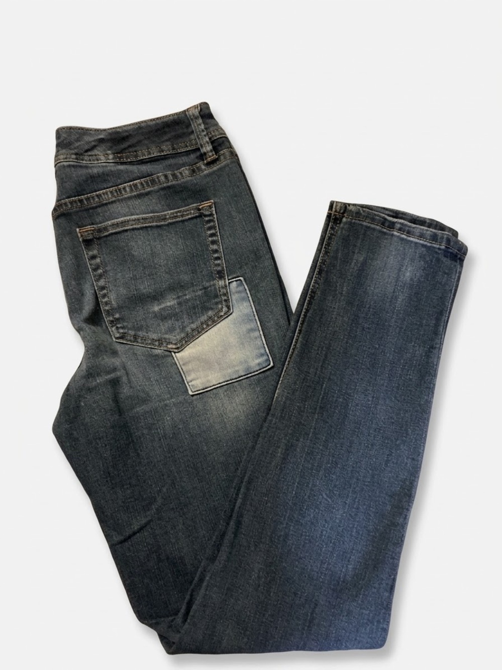 The Limited Men's Straight Jeans in Dark Blue with Contrast Back Patch